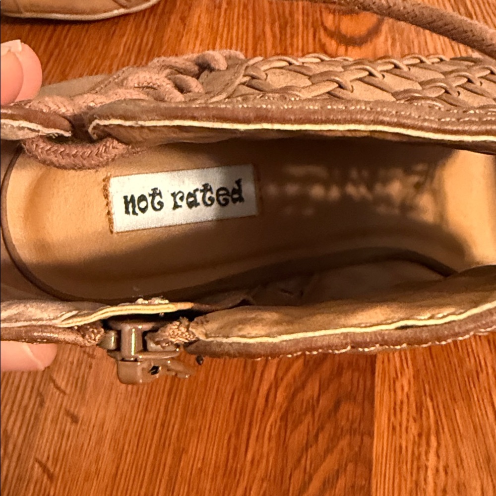 Not Rated. Brown Open Toe Wicker Shoe. Size 9. New without tags. - Picture 4 of 5